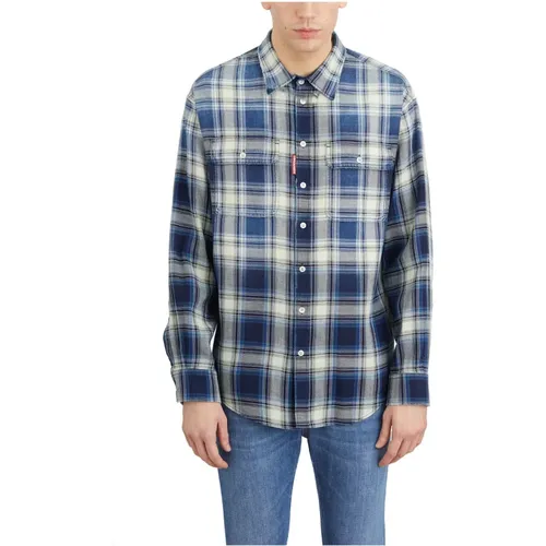 Casual Shirts, male, , Size: M Cotton Check Shirt - Dsquared2 - Modalova