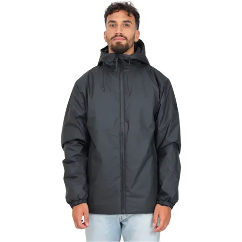 Isolierte Windjacke Schwarz , Herren, Größe: S - Rains - Modalova