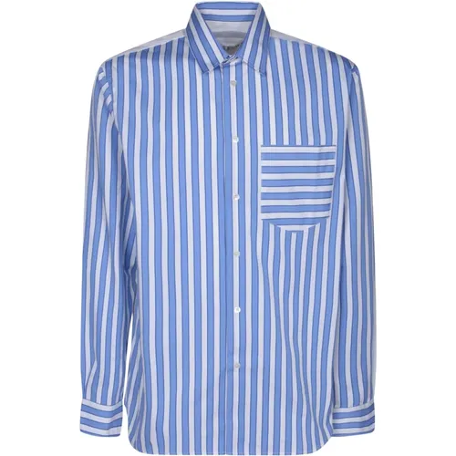 Blue Striped Cotton Shirt , male, Sizes: XL, M, S, L - JW Anderson - Modalova
