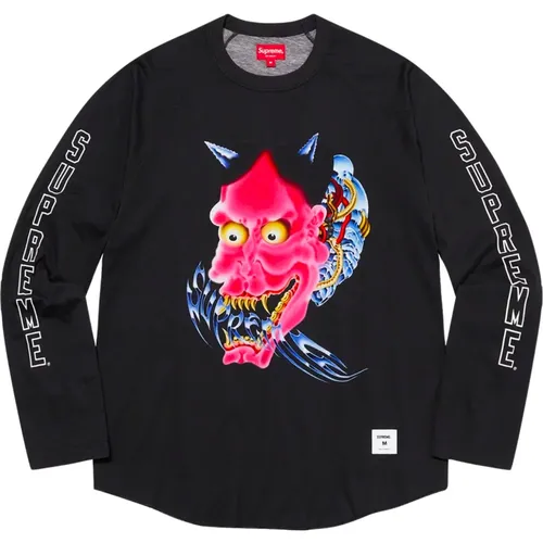 Limitierte Auflage Demon Raglan Top Schwarz , Herren, Größe: L - Supreme - Modalova