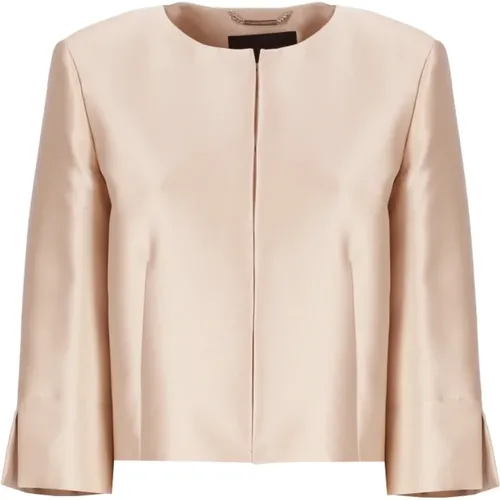 Ivory Blazer mit Rundhalsausschnitt - alberta ferretti - Modalova