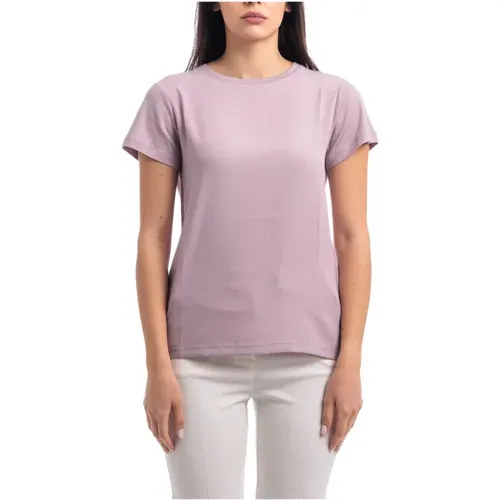 Silk and Jersey Crewneck T-Shirt , female, Sizes: L, S, XS, M - Seventy - Modalova
