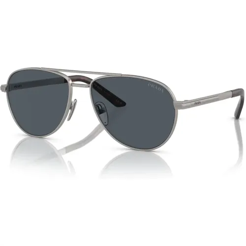 Stylish Sunglasses in Matte Gunmetal , male, Sizes: 60 MM - Prada - Modalova