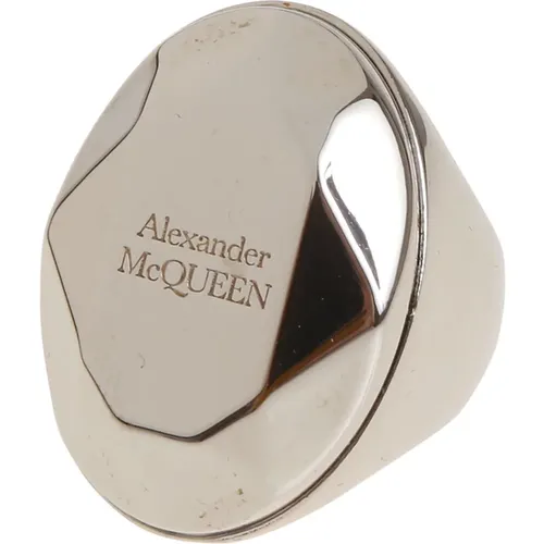 Men's Rings Metallic Aw22 , male, Sizes: 58 MM - alexander mcqueen - Modalova