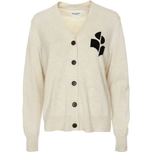 V-Ausschnitt Cardigan mit Logoemblem , Damen, Größe: XS - Isabel marant - Modalova