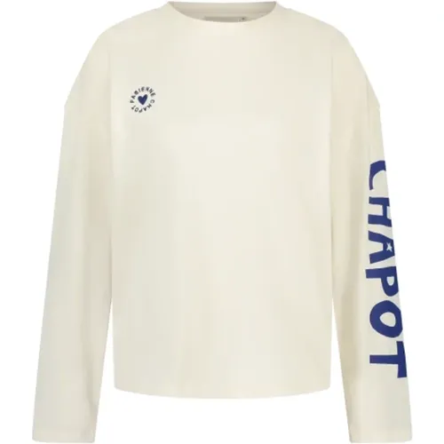 Bedrucktes LS T-Shirt Cremeweiß , Damen, Größe: M - Fabienne Chapot - Modalova