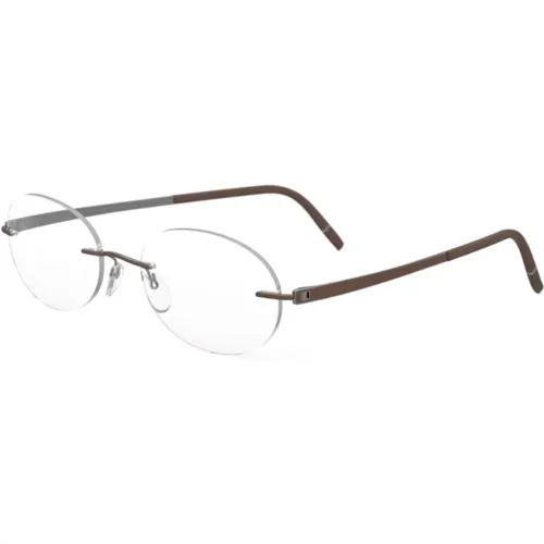 Glasses, female, , Size: 52 MM Momentum 5529/Ga Eyewear Frames Greyish Bamboo - Silhouette - Modalova