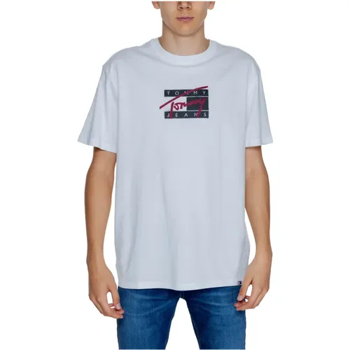 Street Sign T-Shirt Herbst/Winter Kollektion , Herren, Größe: S - Tommy Jeans - Modalova