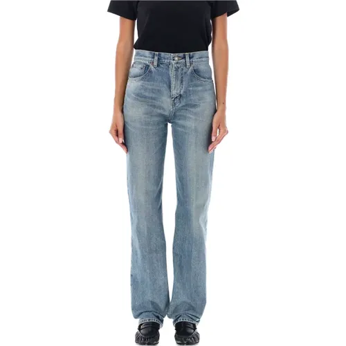 Mid Rise Straight Leg Jeans , female, Sizes: W26, W29, W30 - Saint Laurent - Modalova