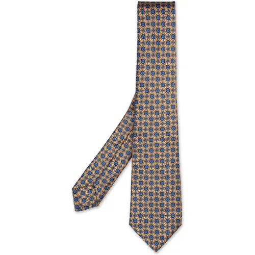 Ties, male, , Size: ONE SIZE Yellow Silk Scarf - Kiton - Modalova