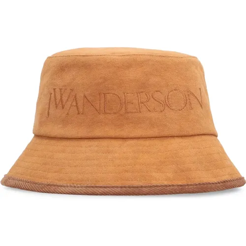 Bestickte Logo Baumwoll-Bucket-Hut , Damen, Größe: S - JW Anderson - Modalova