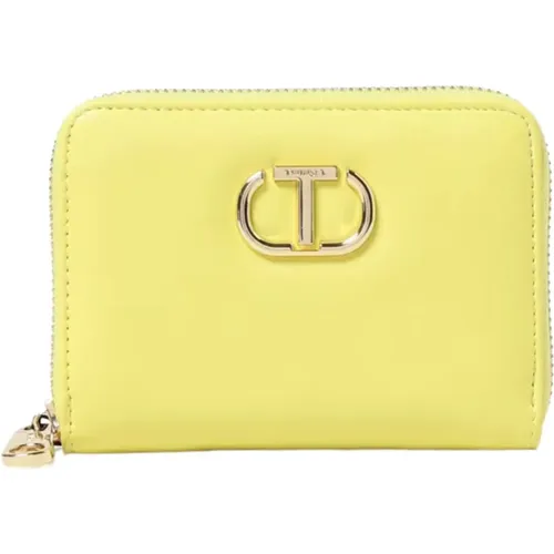 Gelbe Brieftasche mit T-Reißverschluss , Damen, Größe: ONE Size - Twinset - Modalova