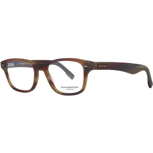 Glasses, male, , Size: ONE SIZE Rectangle Plastic Optical Frames - Ermenegildo Zegna - Modalova