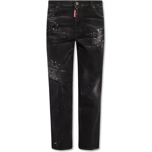 Gebogene Baggy Jeans mit Reißverschluss , Damen, Größe: 2XS - Dsquared2 - Modalova