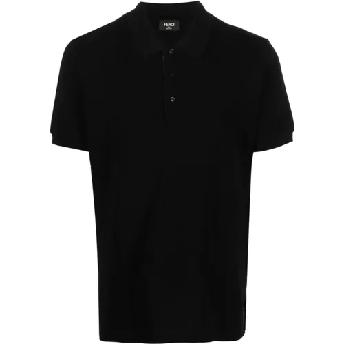 Concealed FF-Trim Polo Shirt , male, Sizes: L - Fendi - Modalova