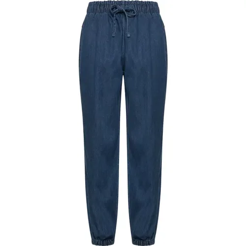 Dunkelblaue Denim Jogger Hose , Damen, Größe: M - DEHA - Modalova