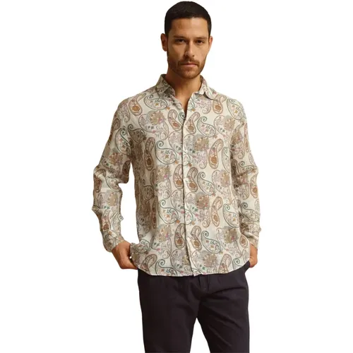 Casual Shirts, male, , Size: 2XL Summer Linen Shirt, Italian Craftsmanship - Peninsula - Modalova