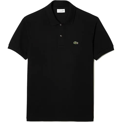 Schwarze Polo T-Shirts und Polos,Schwarzes Polo-Shirt Urbaner Stil,Schwarzes Polo Slim Fit - Lacoste - Modalova