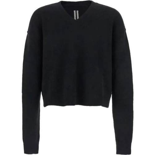 V-neck Knitwear, male, , Size: S V-neck Oversized Sweater - Rick Owens - Modalova