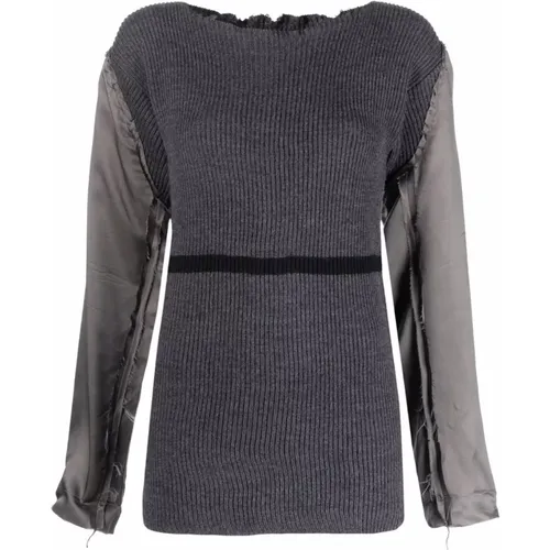 Grey Wool Sweater , female, Sizes: S, XS - Maison Margiela - Modalova