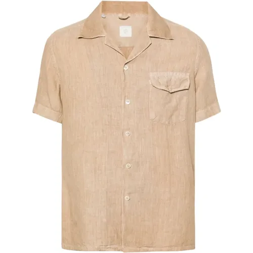 Casual Linen Short Sleeve Shirt , male, Sizes: 4XL, M, 2XL, L, 3XL, XL - Eleventy - Modalova