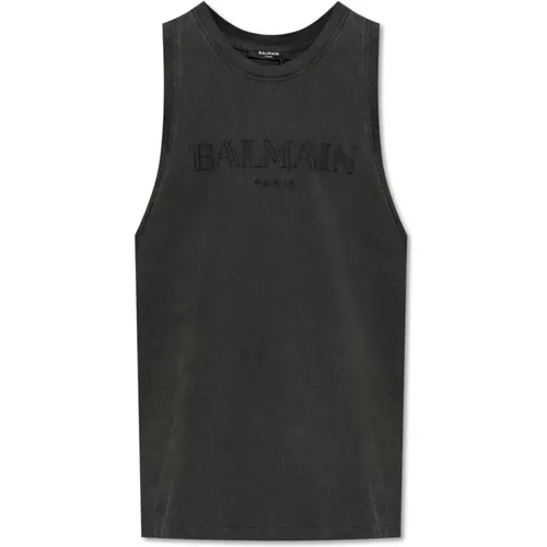 Top mit Logo , Herren, Größe: 2XS - Balmain - Modalova