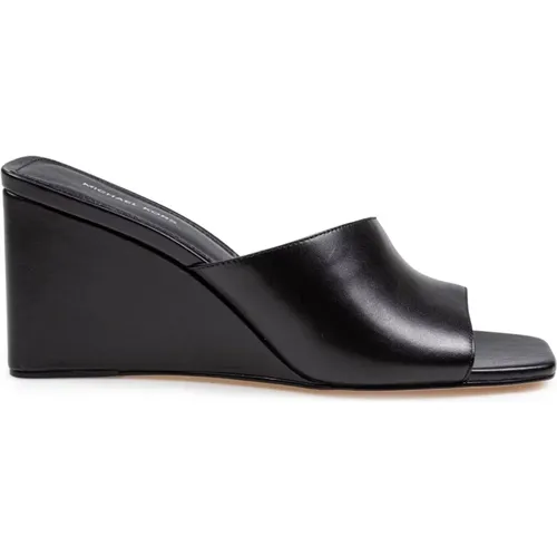 Wedges, female, , Size: 9 1/2 US Leather Wedge Clogs Denim Fabric - Michael Kors - Modalova