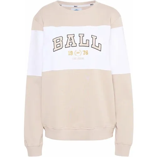 Gemütlicher Sweatshirt mit Besticktem Logo , Damen, Größe: S - Ball - Modalova