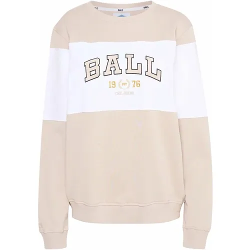 Gemütlicher Sweatshirt mit Besticktem Logo , Damen, Größe: L - Ball - Modalova