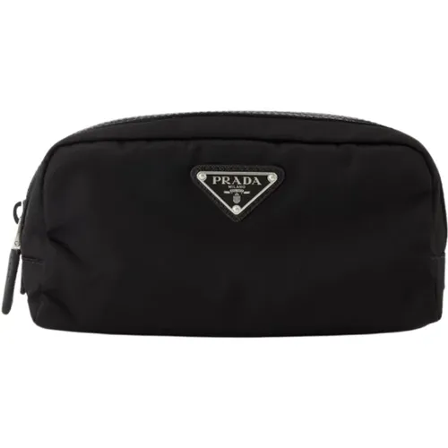 Toilet Bags, male, , Size: ONE SIZE Re-Nylon Pouch with Zip Closure - Prada - Modalova