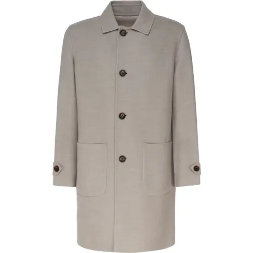 Reversible Wool Coat Sage Sand , male, Sizes: M - Eleventy - Modalova