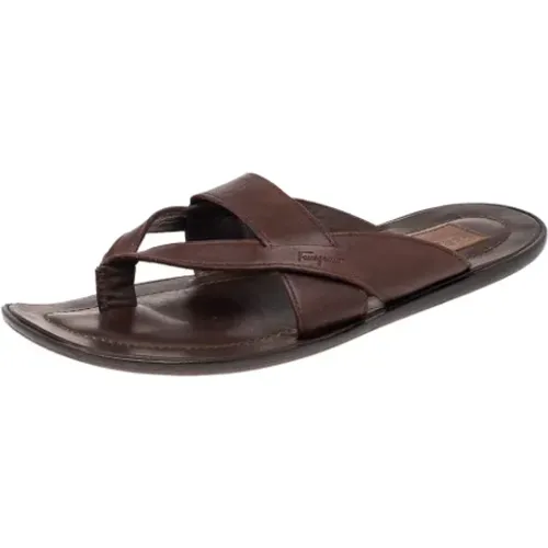 Pre-owned Leather sandals , female, Sizes: 7 1/2 UK - Salvatore Ferragamo Pre-owned - Modalova