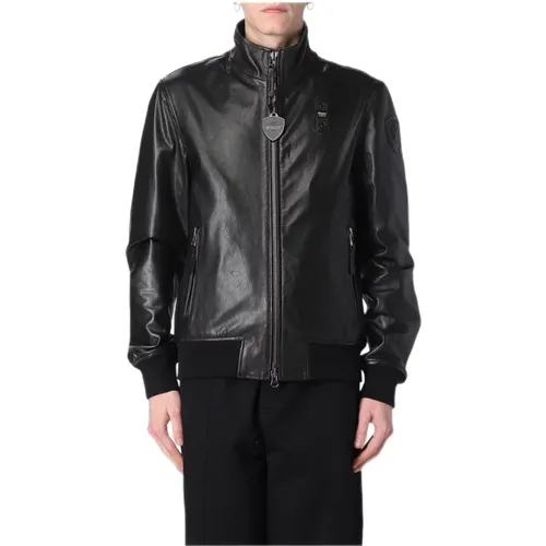 Timeless Leather Jacket for Men , male, Sizes: M - Blauer - Modalova