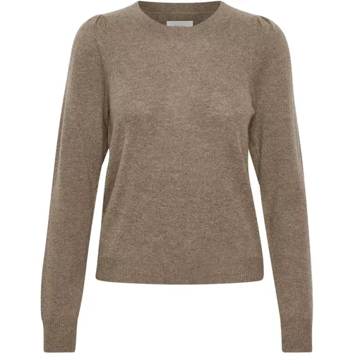 Round Neck Knitwear, 100% Cashmere, Relaxed Fit , female, Sizes: L - Part Two - Modalova