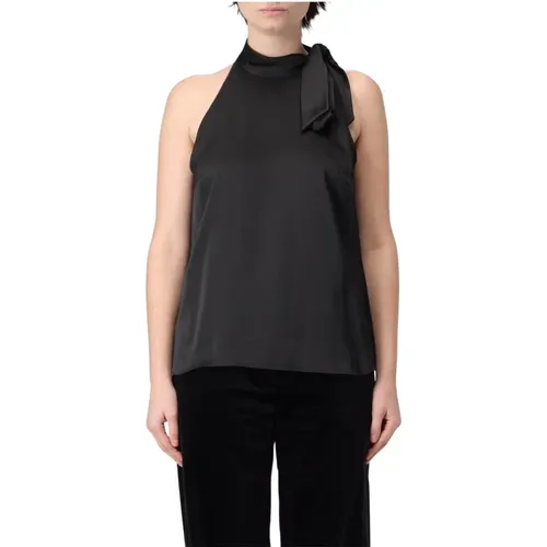 Sleeveless Tops, female, , Size: L Halter Neck Satin Top - Theory - Modalova