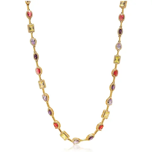 Kristall Kaleidoskop Halskette , Damen, Größe: ONE Size - Nialaya - Modalova