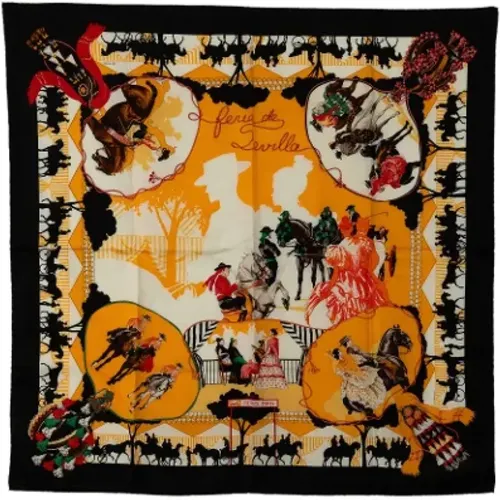 Pre-owned Scarves, female, , Size: ONE SIZE Pre-owned Silk scarves - Hermès Vintage - Modalova