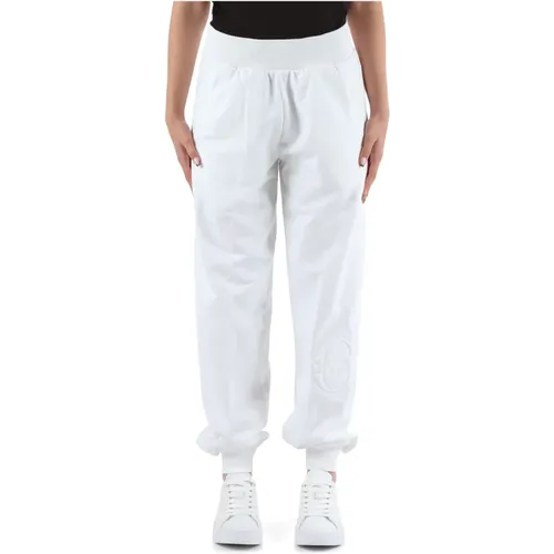 Sportliche Baumwoll-Viskose-Logo-bestickte Hose , Damen, Größe: S - Calvin Klein Jeans - Modalova