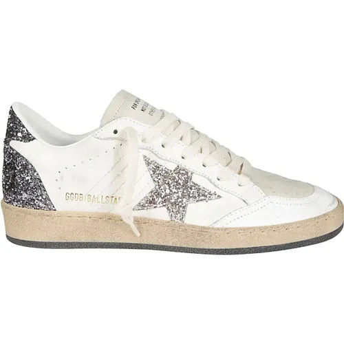 Glitzer Stern Leder Sneakers , Damen, Größe: 40 EU - Golden Goose - Modalova