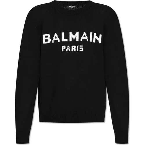 Pullover mit Logo , Herren, Größe: 3XL - Balmain - Modalova