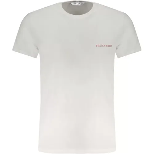 Baumwoll-T-Shirt mit Druck-Logo , Herren, Größe: L - Trussardi - Modalova