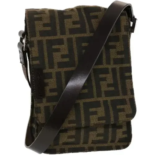 Pre-owned Cross Body Bags, female, , Size: ONE SIZE Pre-owned Canvas Fendi Shoulder Bag - Fendi Vintage - Modalova