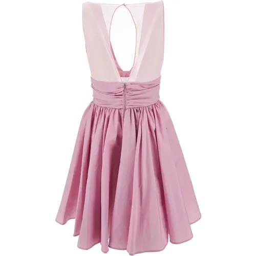 V-Neck Sleeveless Mini Dress with Pleated Skirt , female, Sizes: M, S - pinko - Modalova