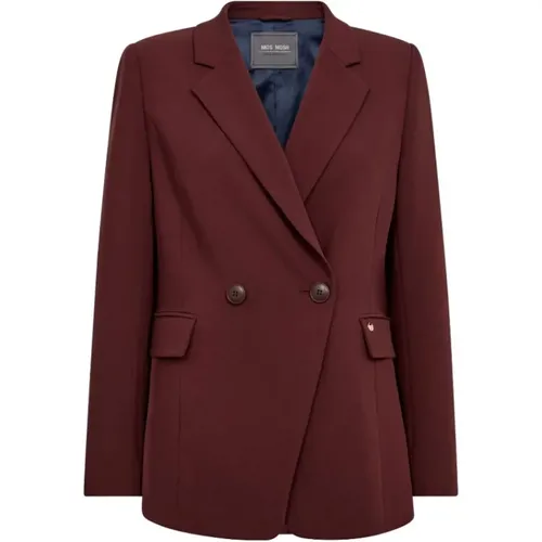 Blazers, female, , Size: 2XL Burgundy Dress Jacket - MOS MOSH - Modalova