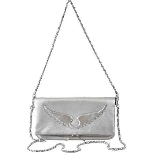 Silber Metallic Leder Crossbody Tasche - Zadig & Voltaire - Modalova