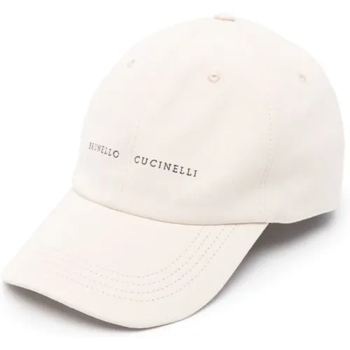 Hüte für Männer,Caps,Bestickte Baumwollmütze - BRUNELLO CUCINELLI - Modalova