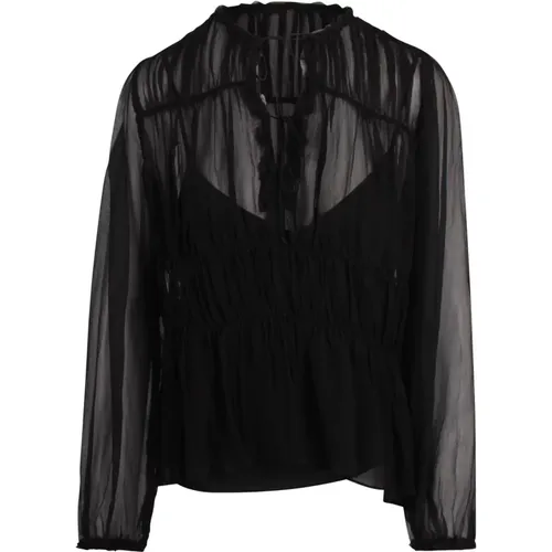 Blouses, female, , Size: 2XS Robbie Crinkled Silk Blouse - Ulla Johnson - Modalova