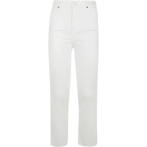 Weiße Slim Kick Luxvinsol Denim,Vintage Luxe Distressed Hem Jeans - 7 For All Mankind - Modalova
