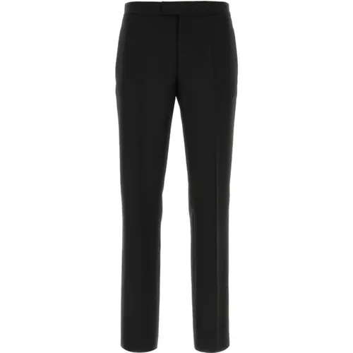 Slim-fit Trousers, male, , Size: M Stylish Wool Blend Pants - Versace - Modalova