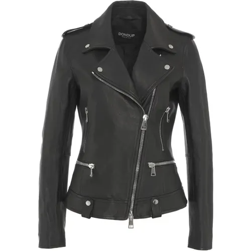 Leather Biker Jacket , female, Sizes: M - Dondup - Modalova